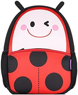 Neoprene Cartoon Animal Series Schoolbag for Little Kid Toddler Preschool Insulated Water-Resistant Lunch Bag Backpack(ladybug)