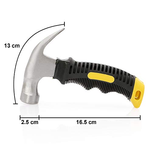 NWPTR 8-oz Stubby Claw Hammer with Magnetic Nail Starter 8 OZ Magnetic Small Claw Hammer Mini Stubby Hammers and Nails Tool Comfortable Soft Handle Magnetic and Anti-slip Head 8 Ounce Claw Hammer - Thumbnail 3