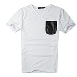 Allegra K Men Casual Pocket Slim Fit Short Sleeve Summer V Neck T-Shirts