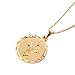 24K Gold Plated Catholic Round Medal Jesus Christ Crucifix Pendant Necklace Jewelry
