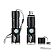 WREOW Mini USB Rechargeable Flashlight LED Flashlights 3 Light Modes and Zoomable, IP65 Water-Resistant Super Bright Pocket Torch Light for Camping, Hiking, Emergency, EDC (2 Pack)