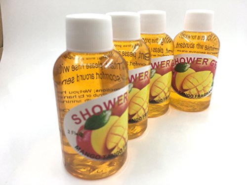 Handmade shower Gel, Mango Tango, travel size 4 pack 2 oz each