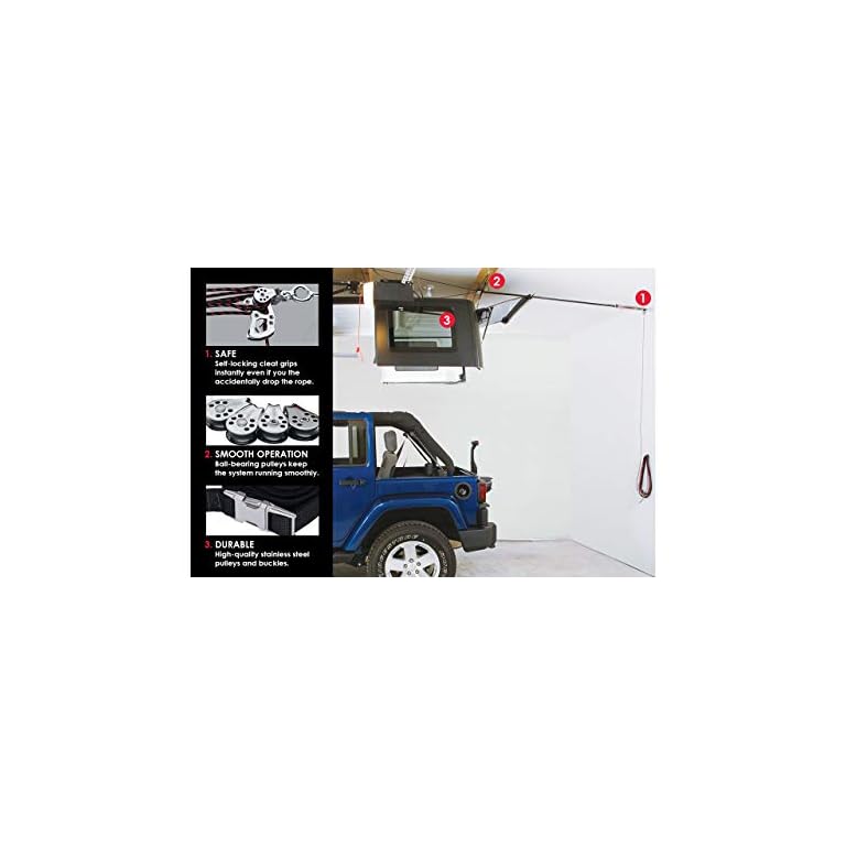 HARKEN Hardtop Overhead Garage Storage Hoist for Jeep Wrangler and
