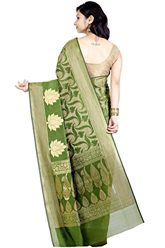 Chandrakala Women's Cotton Silk Banarasi Saree with Unstitched Blousepiece - Image 6