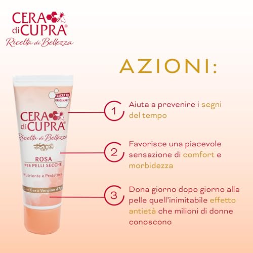 Cera di Cupra, Pink Traditional Formulation Cream with Beeswax, Rich in Protective Components, Anti-Ageing Action, Made in Italy, Dermatologically Tested, 75 ml Tube