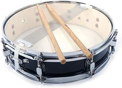 13x3.5 Inch Professional Snare Drum Drumsticks Drums Key Strap Set Black