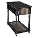 VASAGLE Narrow End Table with Drawer, 3-Tier Nightstand with Colorful Storage Shelf, Rustic Sofa Side Table with Solid Wood Legs, for Living Room, Country Brown ULET20GL