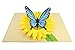 PopLife® Blue Butterfly and Sunflower Pop Up Mother's Day Card - 3D Anniversary, Valentine's Day Card, Thank You, Happy Birthday - for Mom, for Wife, for Daughter, for Sister