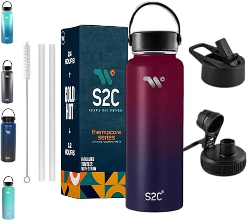 Insulated Stainless Steel Water Bottle Leakproof Sports Gym - View #10