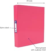 Oxford Premium A4 Ring Binder Pink 25mm Capacity Laminated Paper on Board view 2
