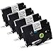 Fimax TZe Tz Tape Replacement for Brother P Touch TZe-231 Tze231 TZ-231 Laminated Label Maker Tape 12mm 0.47 Inch Black on White Tape, Compatible with Brother PT-D210 PTH110 D220 D410 D600, 4-Pack
