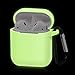 ZALU Compatible for AirPods Case with Keychain, Shockproof Protective Premium Silicone Cover Skin for AirPods Charging Case 2 & 1 (Airpods 1, Night Glow)