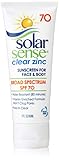 Solar Sense Clear Zinc SPF 70 Lotion for Face & Body, 3-Ounce