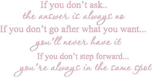if you don't ask Vinyl Wall Art Pink20'' X 40''