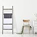 MyGift Wall-Leaning Rustic Gray Wood Ladder-Style Blanket Rack