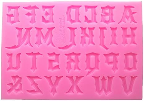 New Uppercase Lowercase Letters Alphabet Digital Fondant Mold Silicone Cake Mold Dry pez shape Decoration Gothic Letter Mold