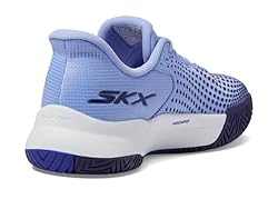 Skechers Women's Viper Court Elite, Light/Blue, 10