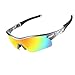 OBERLY Baseball Polarized Sunglasses, Sports Glasses with 4 Interchangeable Lenses for Men Women Cycling Fishing Running Driving Bicycle Golf