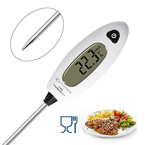 MYCARBON Digital Meat Thermometer 5s Instant Read Cooking Thermometer with Long Probe FDA Professional Food Thermometer Large LCD Screen Kitchen Thermometer for Grilling,Baking,Liquids and Candy
