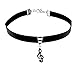 Elosee Synthetic Leather Charm Necklace Choker (Music Note)