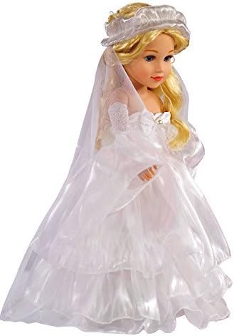 Doll Dress For 18 Inch American Doll White Floor Length Princess Bride Wedding Dress With Veil Sleeves For Amercan Girl by dayshopping