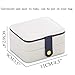Naswei Travel Jewelry Organizer Box Portable Jewelry Storage Case Accessories Holder Pouch Bulit-in Mirror with Environmental Faux Leather for Earring,Lipstick,Necklace,Bracelet,Rings Light Blue…