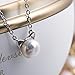 S.Leaf Cat Pearl Necklaces For Women Sterling Silver Cat Lovers Lady Gifts Opal Jewelry Pendant Collarbone Charm Necklace Best Friend Birthday Gifts for Women Trendy Sister Mom Wife Womens Her Friend Party(White_Pearl_Silver)