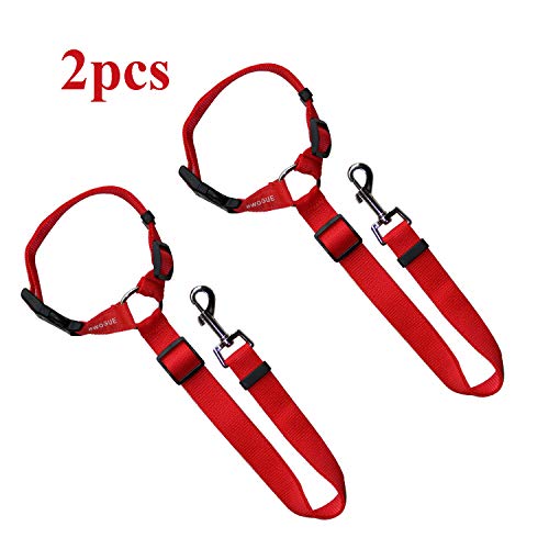 BWOGUE 2 Packs Dog Cat Safety Seat Belt Strap Car Headrest Restraint Adjustable Nylon Fabric Dog Res - //medicalbooks.filipinodoctors.org