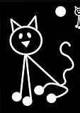 Family Car Stickers 3 inches tall Vinyl Auto Decal, Cat