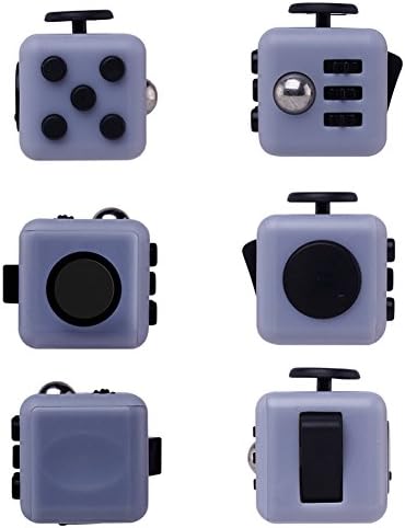 Cute Fidget Cube Relieves Stress and Anxiety for Adults and Children, Fidget Toys for Sensory Kids [Grey]