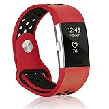 POY For Fitbit Charge 2 Bands, Classic & Special Edition Replacement bands for Fitbit Charge 2, Small Red Black 1PC