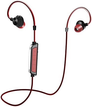 Flinelife Bluetooth Headphones with Mic and Speaker Runner Stereo Headset Sport Earphones Wireless Earbuds for Running and Lifetime Sweatproof Warranty , Red