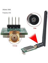 MakerFocus NRF24L01+PA+LNA - Transceptor inalámbrico (2 unidades, 2,4 G, 3,608.9 ft, con antena en espuma antiestática)