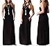 KORSIS Women's Summer Casual Loose Sleeveless Racerback Long Maxi Swing Dresses Pockets Black L