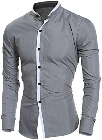 KEERADS Men's Casual Long Sleeve Shirts Button Front Slim Fit T Shirt Tops
