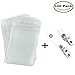 HOSL Waterproof Clear Plastic Vertical Name Tag Badge ID Card Holders + Metal Badge Holder Clips with PVC Straps (100 Pack)