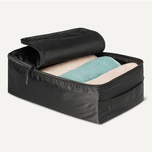 , Set di 8 Packing Cube, Accessori da Viaggio, Organizer per Bagagli con Doppia Cerniera, 100% Poliestere, Diverse Misure, Colore Nero