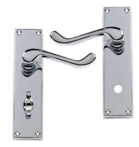 Victorian Scroll Polished Chrome Lever Bathroom WC Door Handles (58224)
