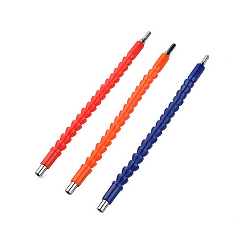 Shan-S 3 Pack Screwdriver Electric Flexible Shaft,Flexible Screwdriver Electric Flexible Shaft Kit with Screwdriver Head Holder,11.8 Inch Magnetic Quick Connect Drive Shaft Tip for Electric Drill