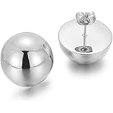 Gold Silver Half Ball Stud Earrings High Polished Round Earrings Trendy Jewelry for Women 20mm/18MM/16MM/12MM Balls