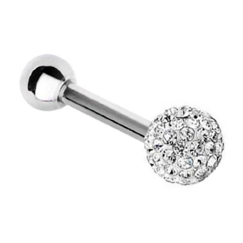 Tragus Earring Stud Crystal Clear Ferido Crystal Cartilage Earring 16G Stainless Steel