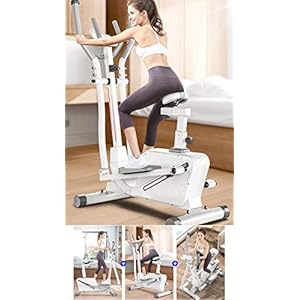 GOLDEN MANGO Magnetic Elliptical Machine Spinning Bike Treadmill Cross Elliptical Trainer And Exercise Bike with Seat 3 in 1 Cardio Home Office Fitness Workout Machine