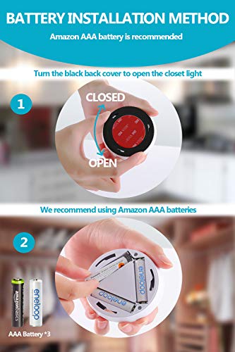 6-Pack Push Lights| Touch Lights| Led Lights for Closet| Tap Light |Closet Lights for Entrance, Hallway, Basement, Bathroom, Cabinet, Closet(Batteries Not Included)