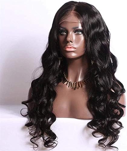 Oulaer Silk Base Brazilain Lace Wigs Human Hair With Baby Hair Natural Hairline Body Wave Lace Front Wigs Silk Top Human Hair Wigs Middle Part Natural Color 24Inch Lace Front Wig