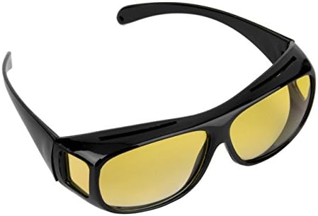 HQ Night Driving Glasses Reduces Glare from Oncoming High Beams for Added Safety in Night Driving | Polarized Anti-Glare Lenses | Wraps Around Other Eyewear