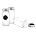 Nellam French Square Glass Spice Jars – Set of 24 with Shaker Lids and Chalkboard Sticker Labels, Small 4oz Bottles - Stackable Herbs and Spices Containers - Decorative Organizers in Silver