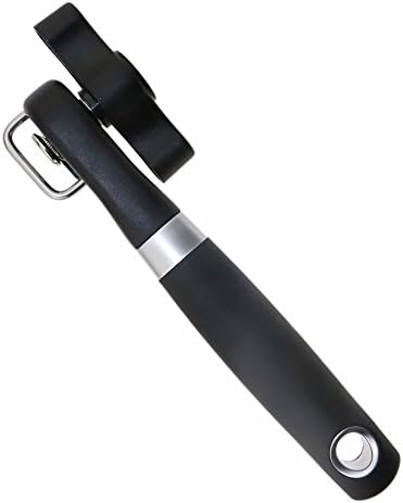 NSpire Stainless Steel Manual Can Opener with Soft Grips Handle, Ergonomic Smooth Edge, Side Cutting can opener, Lid Lifter That Won't Touch Food