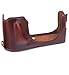CEARI PU Leather Camera Half Case Bottom Case for Fujifilm X100S X100T Digital Camera + Microfiber Clean Cloth - Coffee