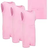 Kaycey 3 Pack Sleeveless Popper Vest with Tube Access For People with Special Needs, Adaptive Bodysuit, Snap Closure