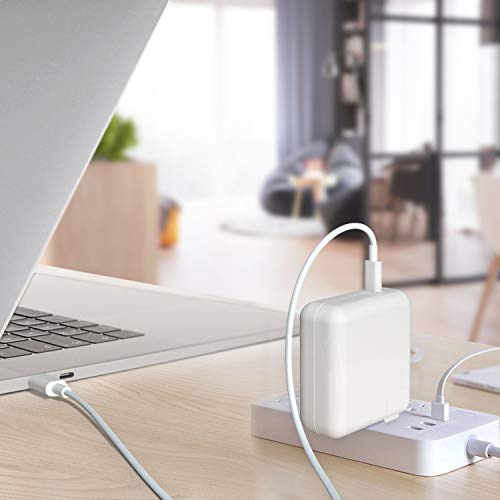 61W USB C Charger Power Adapter,UL Certified Fast Type C PD Wall Charger for MacBook Pro 13", MacBook Air,HP Spectre,Dell XPS,Matebook and More with 6.6FT USB C-C Cable